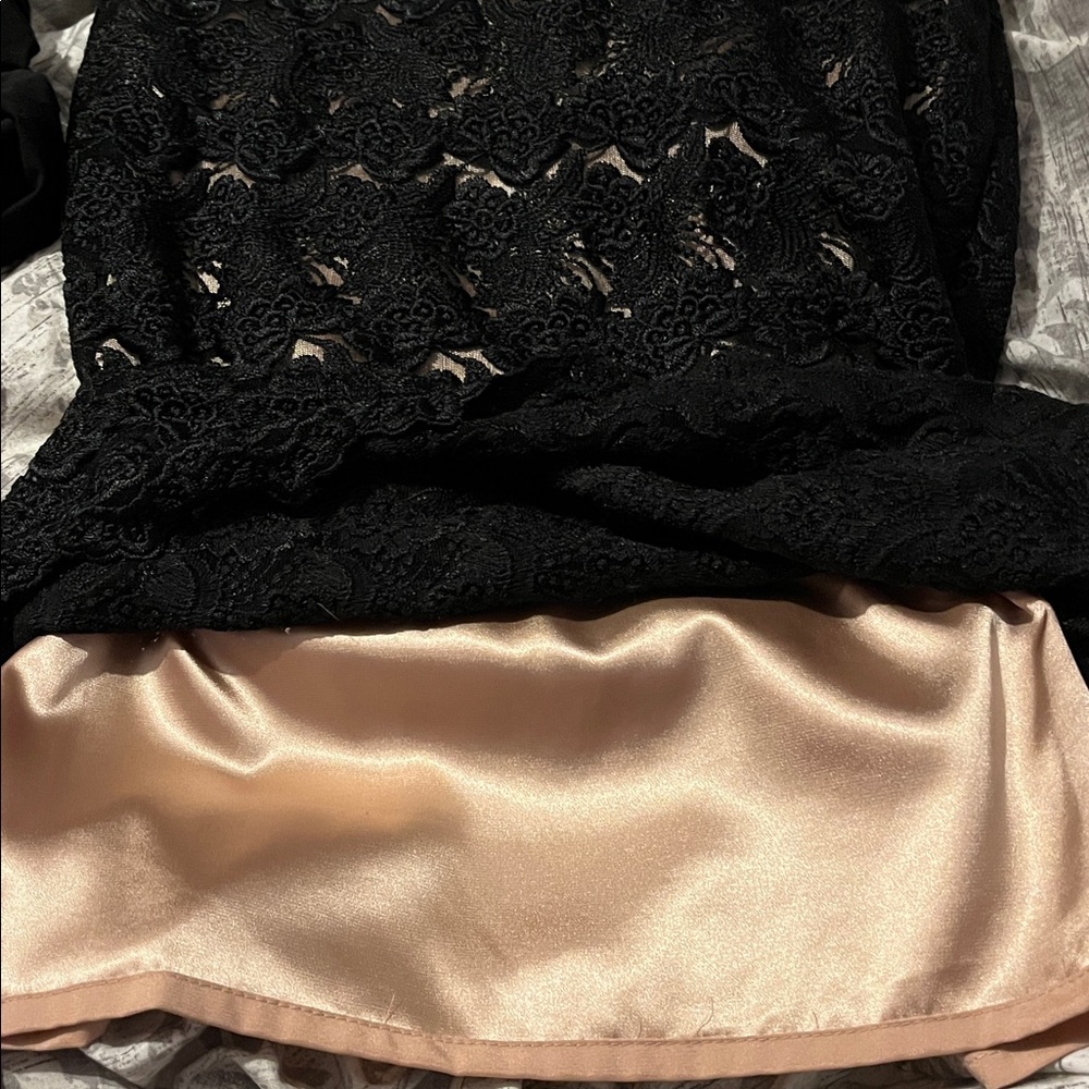 Bebe Lace & Satin Skirt - Picture 5 of 8